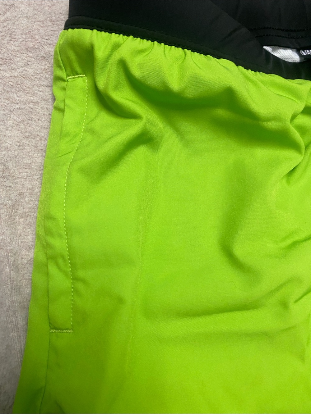 Men's Tachuntfish Athletic Shorts - Lime Green with Black Waistband medium - Picture 4 of 5